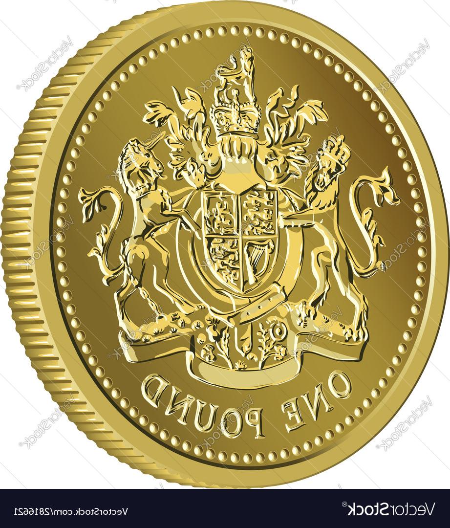 921x1080 best hd british money gold coin one pound vector drawing vector - Gold Coin Drawing