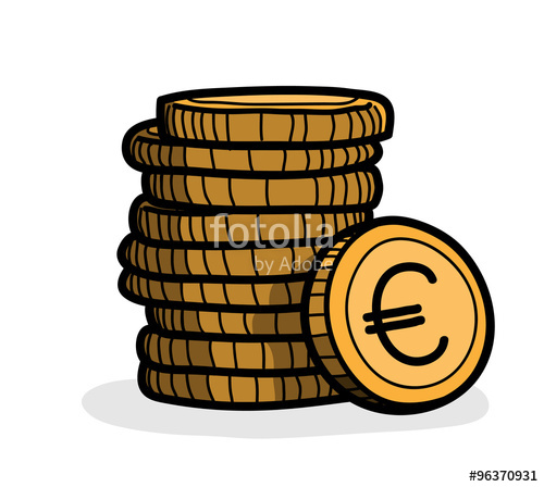 500x448 Stack Of Coins - Gold Coin Drawing