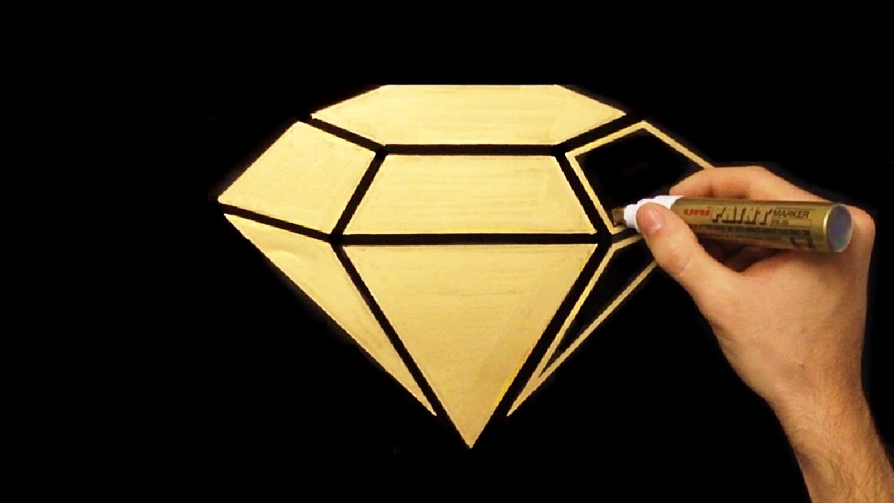 1280x720 How To Draw Gold Diamond Easy Drawing Draw With Denis - Gold Drawing