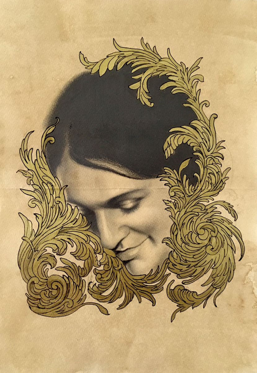 829x1200 Rescued Study Drawing - Gold Leaf Drawing