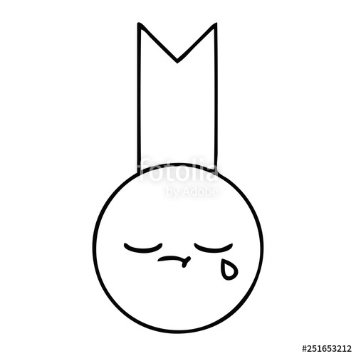 500x500 line drawing cartoon gold medal stock image and royalty free - Gold Medal Drawing