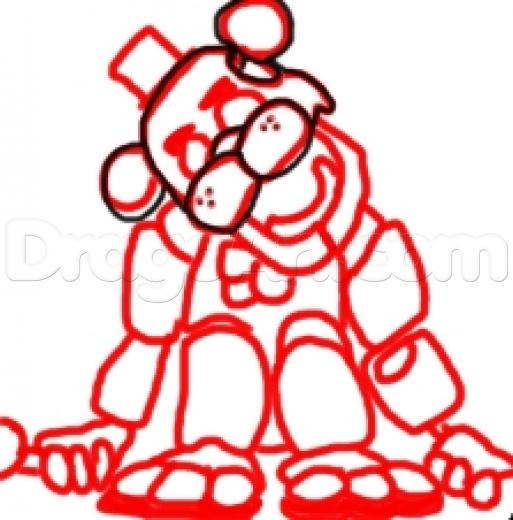 513x520 Step How To Draw Golden Freddy, Five Nights - Golden Freddy Drawing