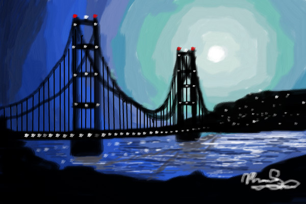 600x400 golden gate bridge a landscape speedpaint drawing - Golden Gate Bridge Cartoon Drawing