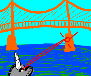 300x250 narwhal destroying golden gate bridge drawing - Golden Gate Bridge Cartoon Drawing