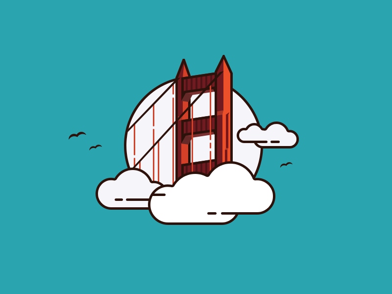 800x600 San Francisco - Golden Gate Bridge Cartoon Drawing