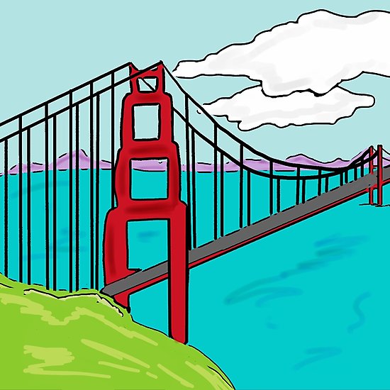 Golden Gate Bridge Cartoon Drawing at PaintingValley.com | Explore ...