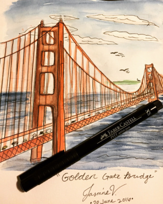 320x400 Goldengatebridge Drawings On Paigeeworld Pictures - Golden Gate Bridge Drawing