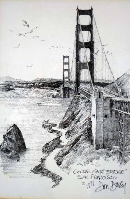 500x760 Drawings - Golden Gate Bridge Drawing