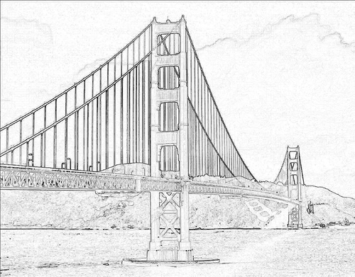 500x391 golden gate clipart sf bridge - Golden Gate Bridge Drawing Clip Art