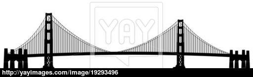 512x157 san francisco golden gate bridge clip art image - Golden Gate Bridge Drawing Clip Art