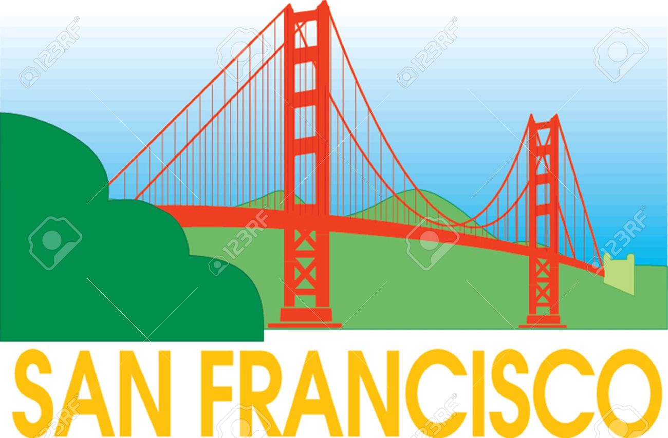1300x853 Collection Of Free Brigge Clipart Puente Download On Ui Ex - Golden Gate Bridge Drawing Clip Art