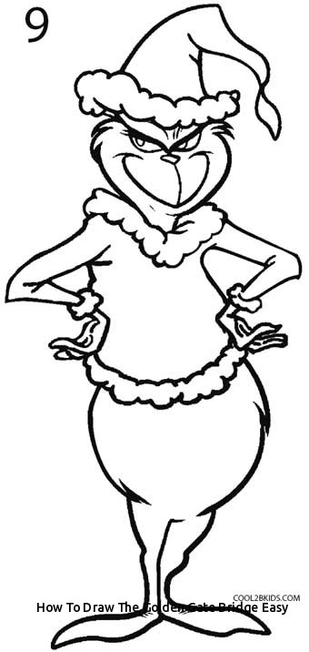 340x716 How To Draw The Golden Gate Bridge Easy How To Draw The Grinch - Golden Gate Bridge Drawing Step By Step