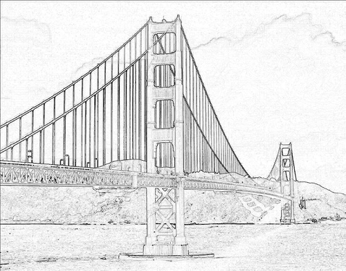 Golden Gate Bridge Drawing Step By Step at PaintingValley.com | Explore ...