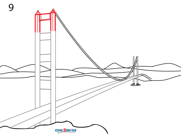 600x443 Golden Gate Bridge Drawing - Golden Gate Bridge Drawing Step By Step