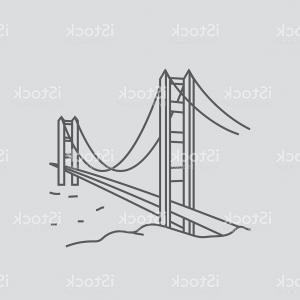 300x300 Golden Gate Bridge Colored Line Illustration Gm Soidergi - Golden Gate Bridge Line Drawing