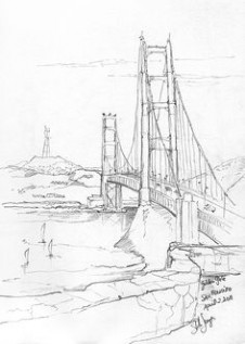 226x317 Golden Gate Bridge Coloring - Golden Gate Bridge Line Drawing