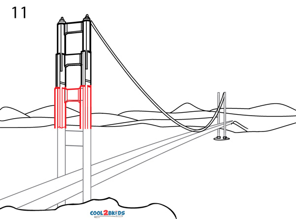 600x443 Golden Gate Bridge Drawing - Golden Gate Bridge Line Drawing