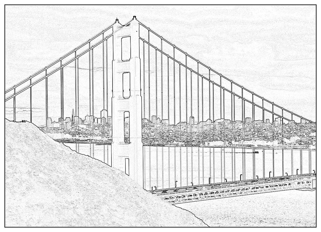 Golden Gate Bridge Line Drawing At Paintingvalley.com 