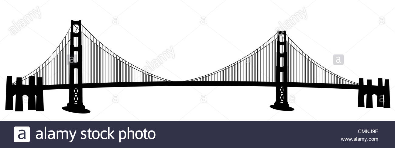 1300x489 Huge Collection Of 'golden Gate Bridge Drawing Clip Art' Download - Golden Gate Bridge Line Drawing
