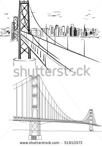 328x470 Stock Vector Golden Gate Bridge - Golden Gate Bridge Line Drawing