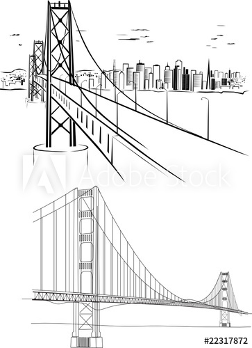 363x500 Golden Gate Bridge - Golden Gate Drawing