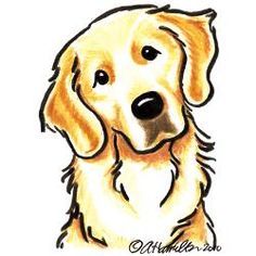 236x236 cartoon drawing of a golden retriever - Golden Retriever Drawing
