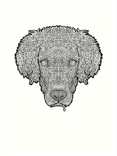 413x549 golden retriever - Golden Retriever Line Drawing