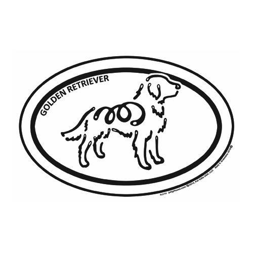 500x500 golden retriever euro k line magnet doggy style gifts - Golden Retriever Line Drawing