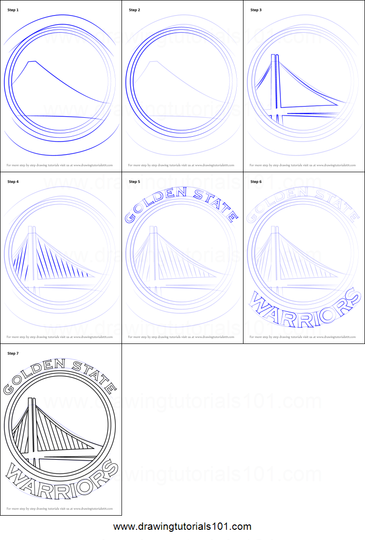 751x1110 How To Draw Golden State Warriors Logo Printable Drawing Sheet - Golden State Warriors Drawing
