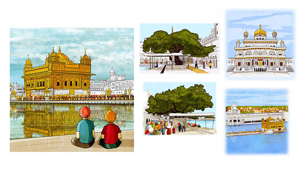 600x339 Amma Take Me To The Golden Temple On Wacom Gallery - Golden Temple Drawing