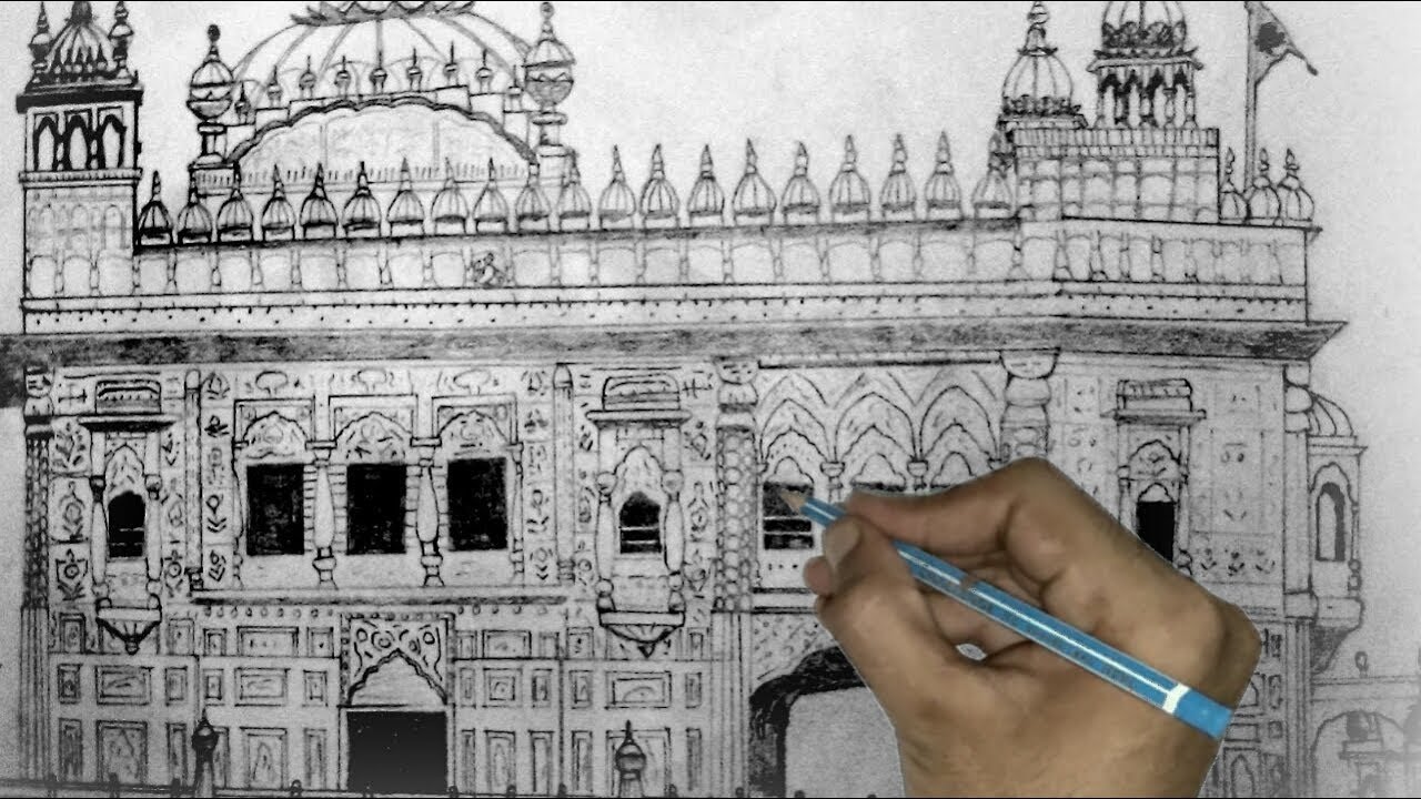 Golden Temple Drawing at PaintingValley.com | Explore collection of