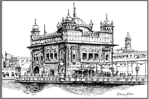 307x204 Vikram Kalra, New Delhi - Golden Temple Drawing
