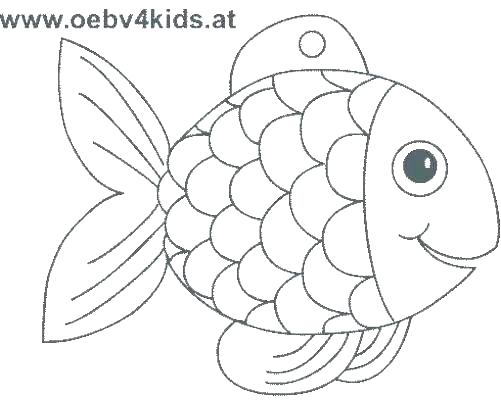 501x400 Fish With Scales Coloring - Goldfish Bowl Drawing