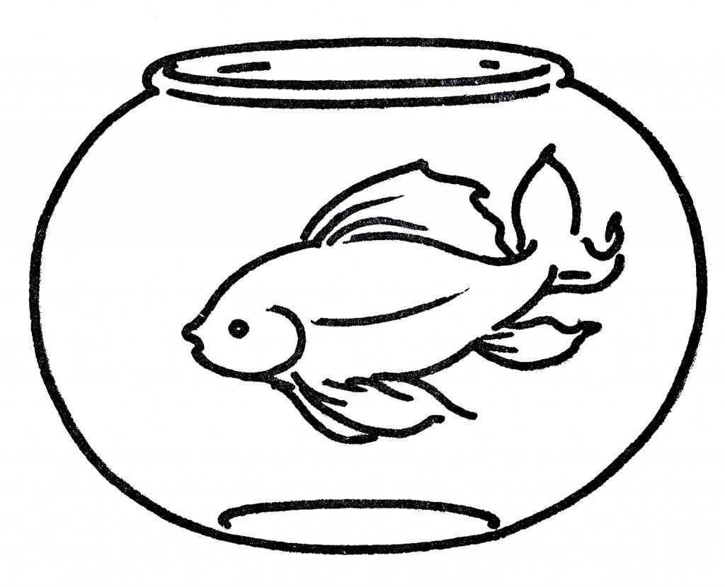 1024x829 free clipart goldfish in bowl - Goldfish Bowl Drawing