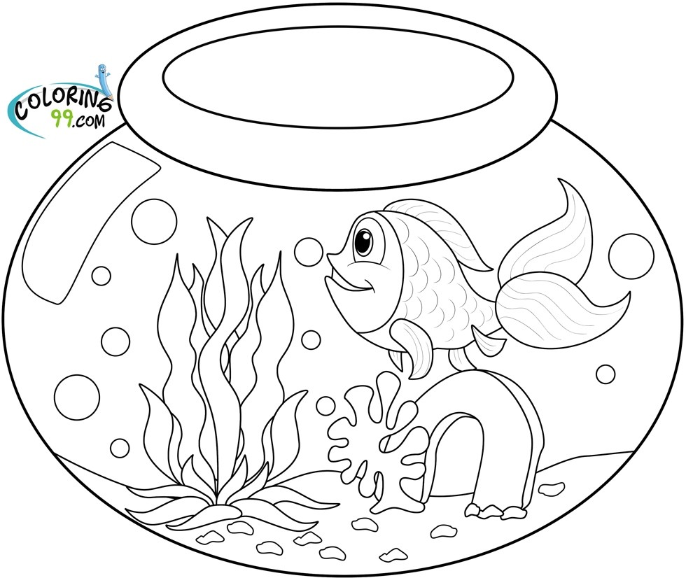980x826 goldfish bowl drawing coloring pages - Goldfish Bowl Drawing