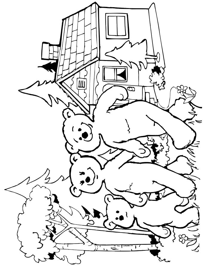 700x890 best coloring pages bears images three bears - Goldilocks Drawing