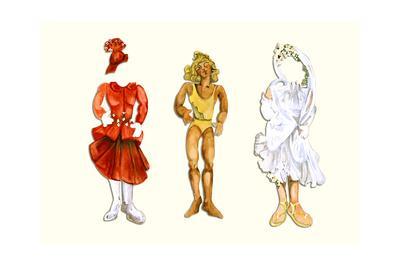 400x267 goldilocks paper doll art print - Goldilocks Drawing