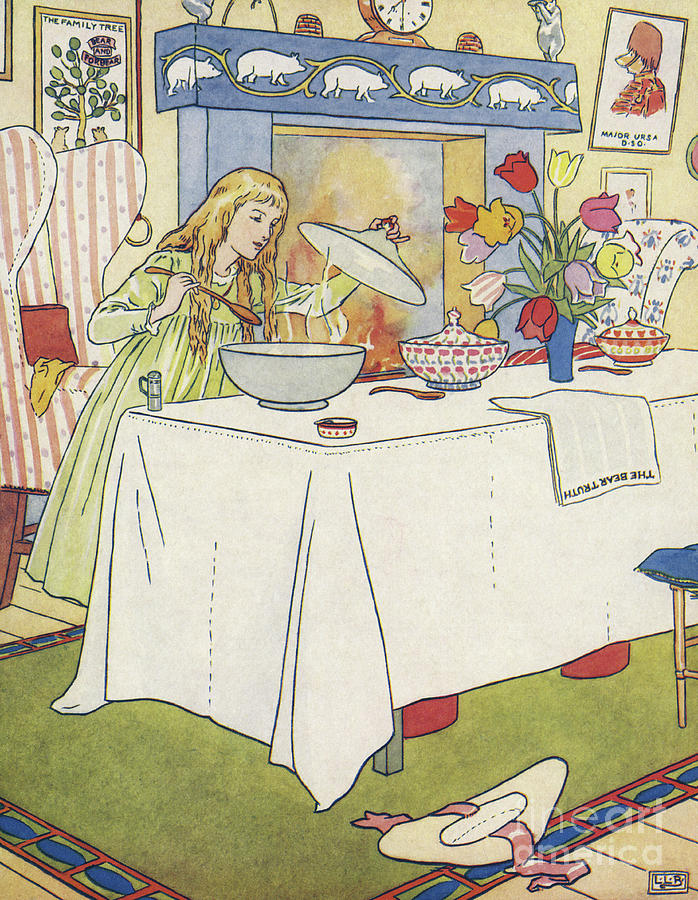 698x900 scene from the story of goldilocks and the three bears drawing - Goldilocks Drawing