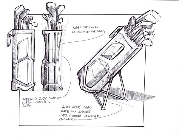 600x463 freeframe golf bag on behance industrial design sketching golf - Golf Bag Drawing