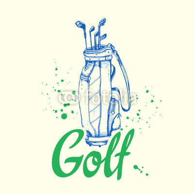 400x400 Golf Bag Vector Set Of Hand Drawn Sports Equipment Illustration - Golf Bag Drawing