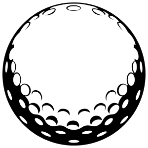 300x300 Golf Ball Sticker - Golf Ball Drawing