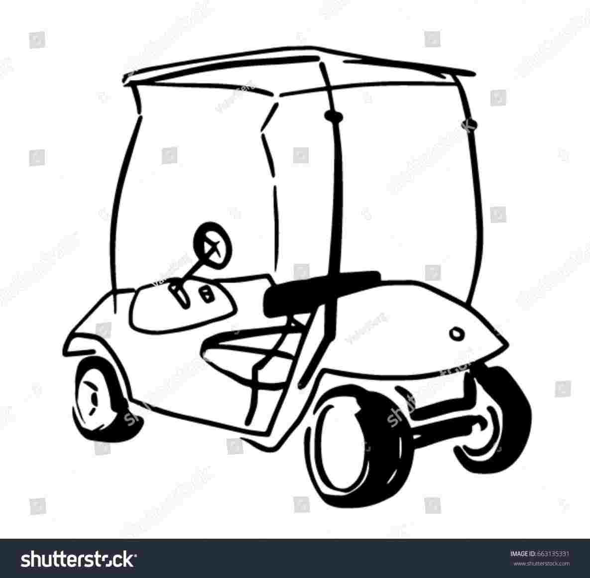 1185x1161 golf cart cartoon drawing - Golf Cart Cartoon Drawing