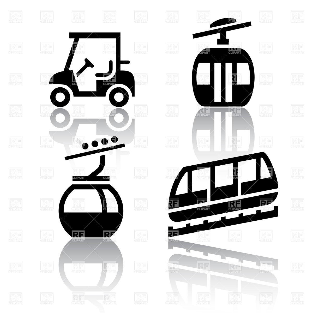 1200x1200 Funicular - Golf Cart Cartoon Drawing