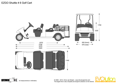 400x283 ezgo shuttle golf cart vector drawing - Golf Cart Drawing
