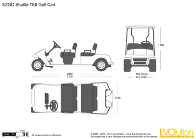 400x283 ezgo shuttle golf cart vector drawing - Golf Cart Drawing