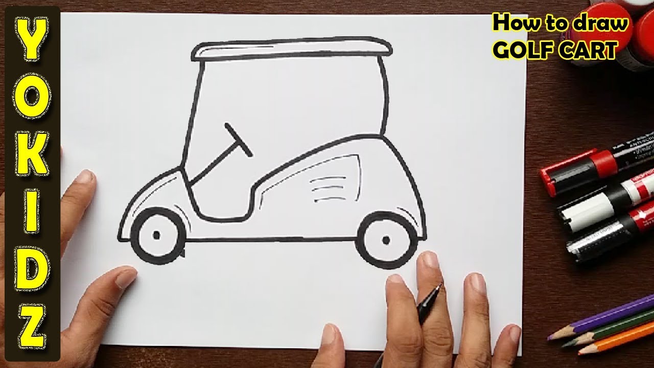 1280x720 How To Draw A Golf Cart - Golf Cart Drawing