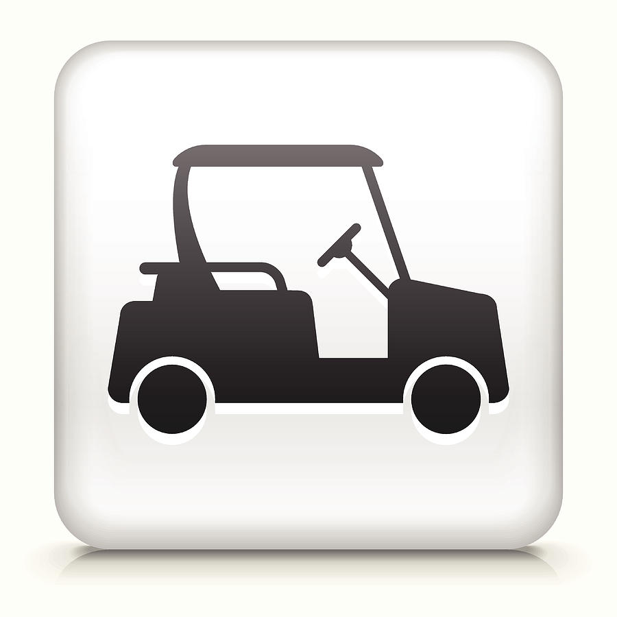 900x900 Royalty Free Vector Icon Button With Golf Cart - Golf Cart Drawing