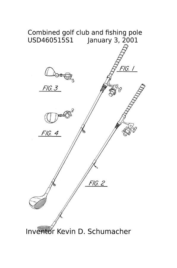 596x900 Patent Golf Club Fishing Pole Drawing - Golf Club Drawing