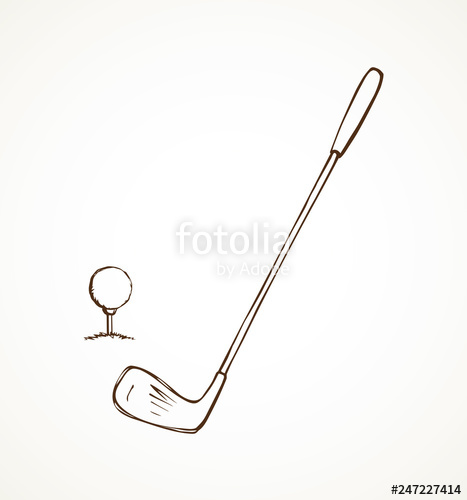 467x500 The Golf Club Vector Drawing Stock Image And Royalty Free Vector - Golf Club Drawing