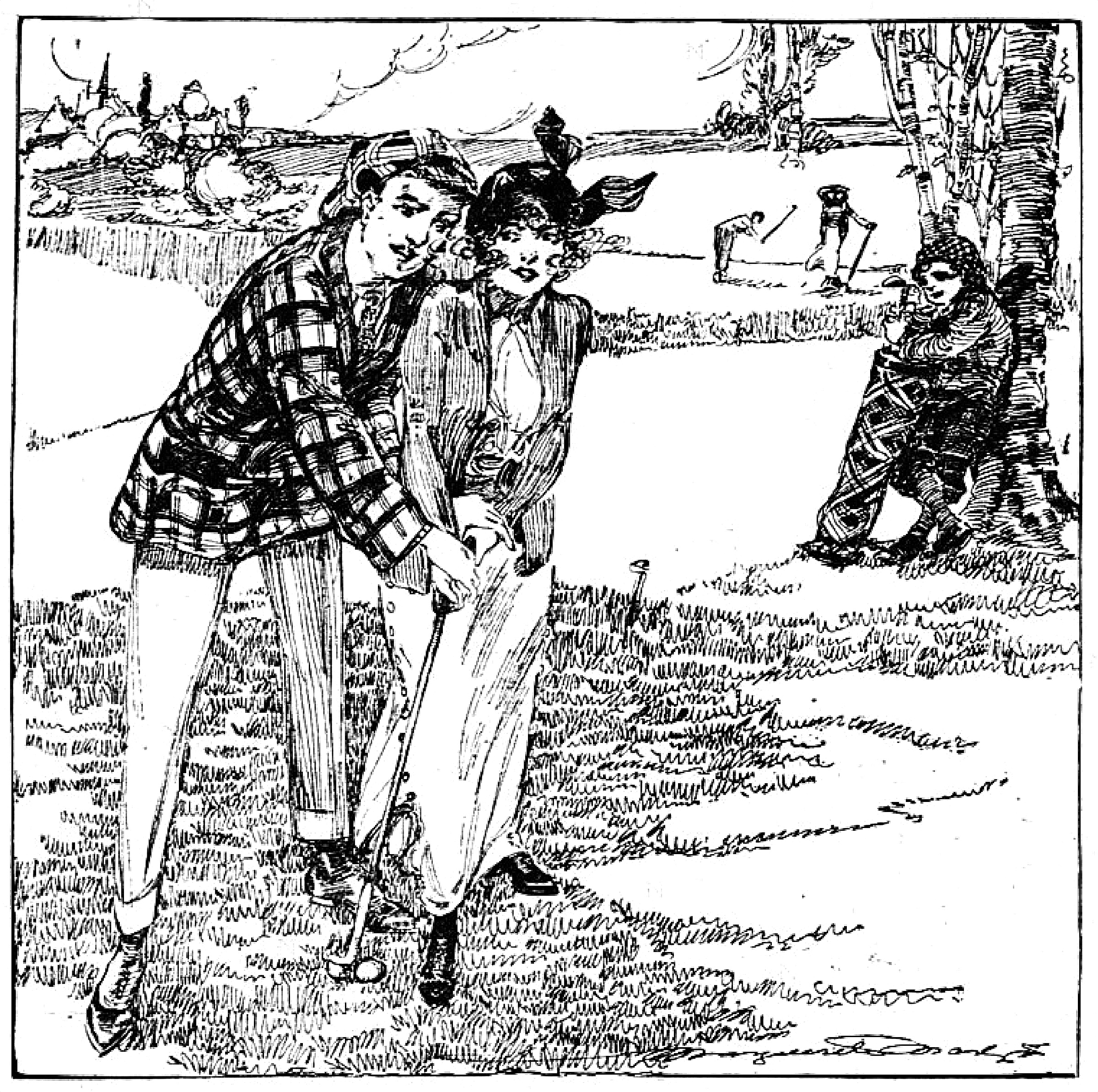 2400x2387 fileimaginative marguerite martyn drawing of forest park golf - Golf Course Drawing